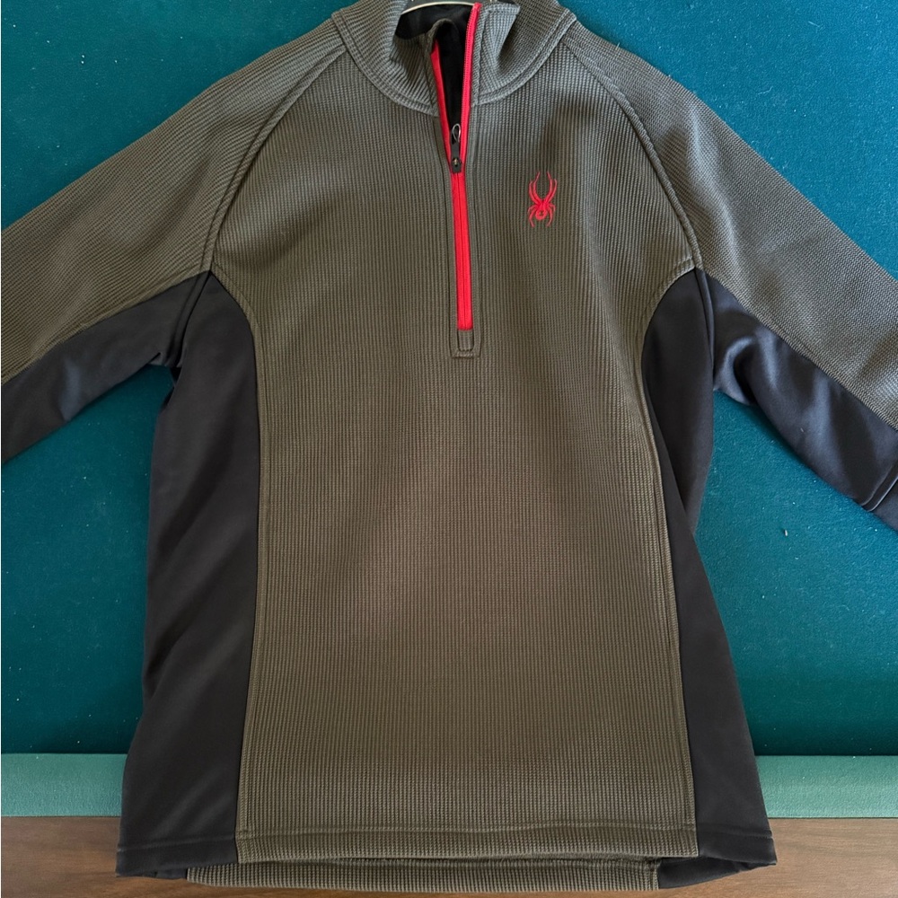 Spyder Gray and Black Pullover with Red Accents